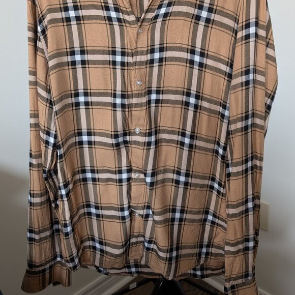 (2 For 25 Send Offer) Mustard Yellow Plaid Shirt - Picture 2 of 2